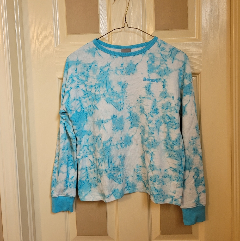 Bench Aqua and White Tie-Dye Sweatshirt